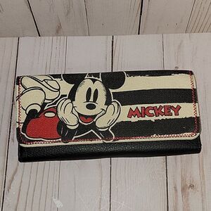 Loungefly Disney Mickey Mouse Black Striped Wallet